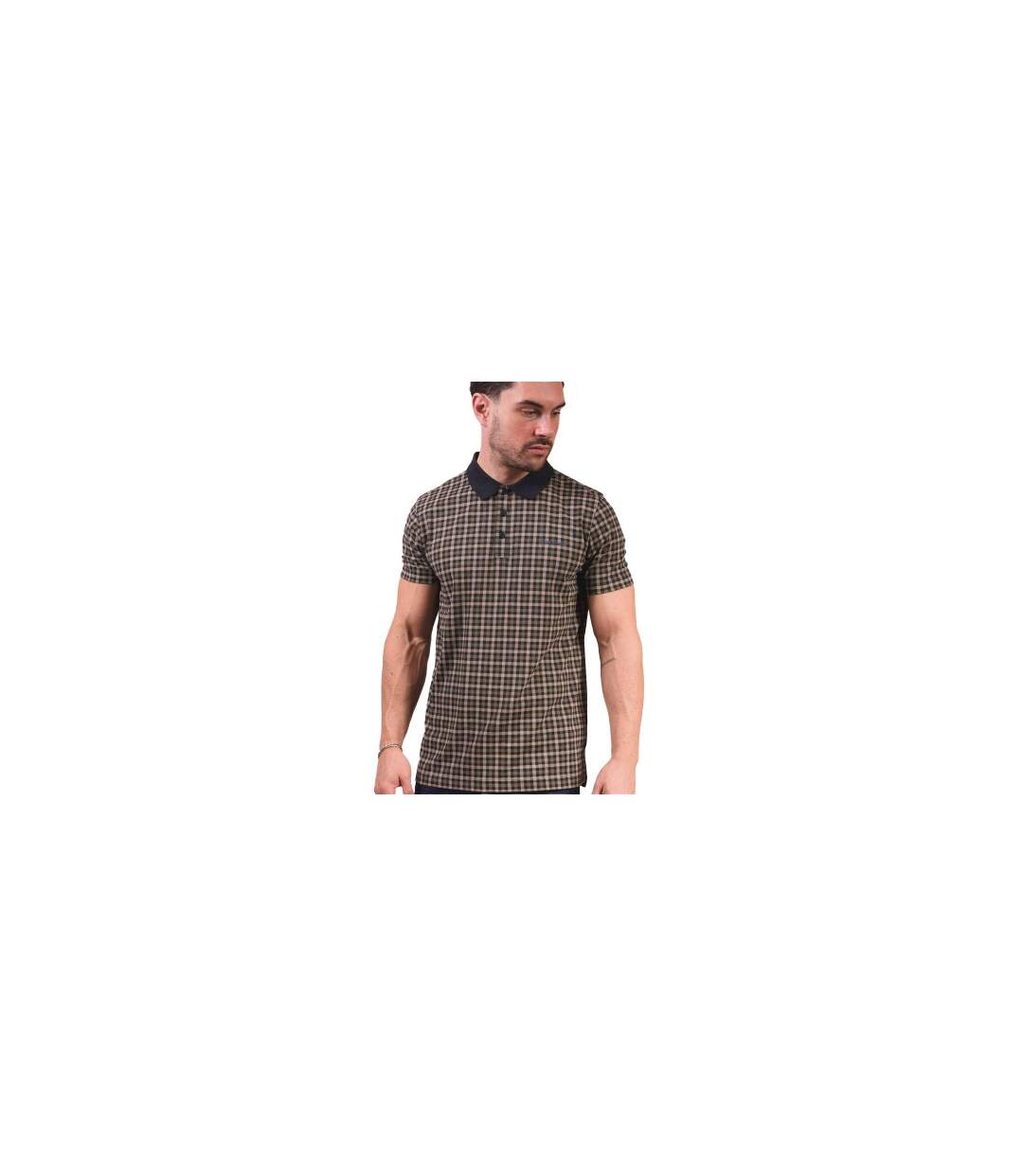 Polo Motif/style À Carreaux Aw25 Homme Bleu Marine Lambretta-1