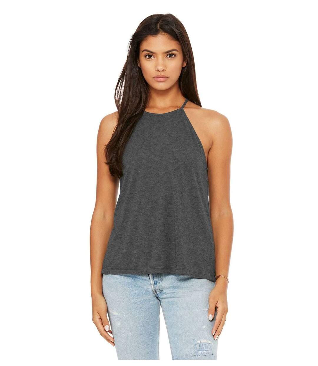 Top femme col haut - 8809 - gris foncé