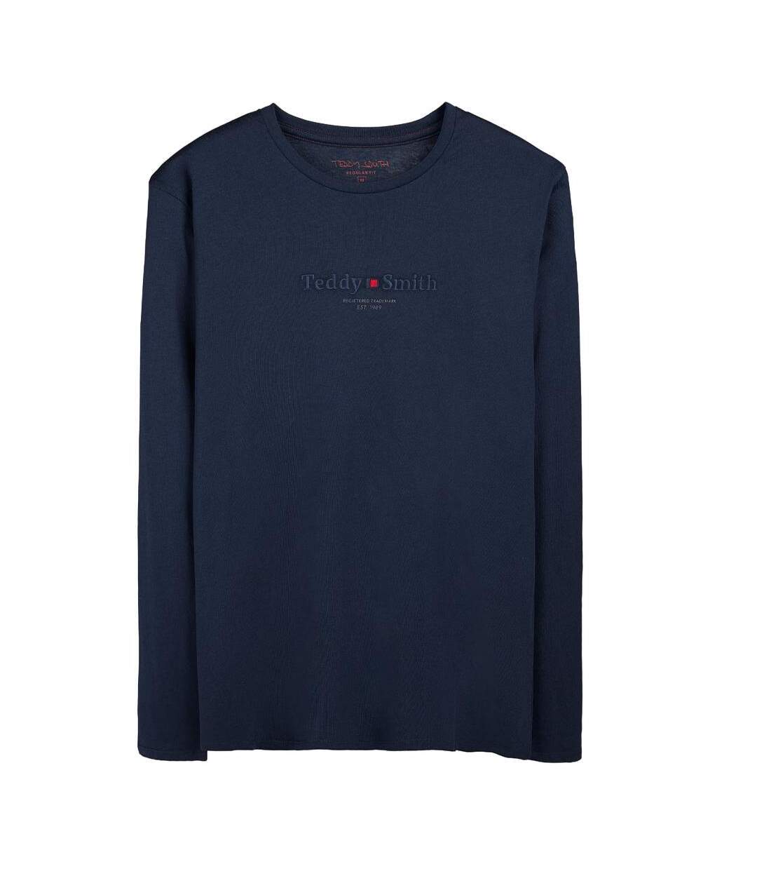 T-Shirt manches longues marine homme teddy smith jim-1