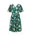 Robe Portefeuille Motif/style Floral Femme Vert Mela London-2