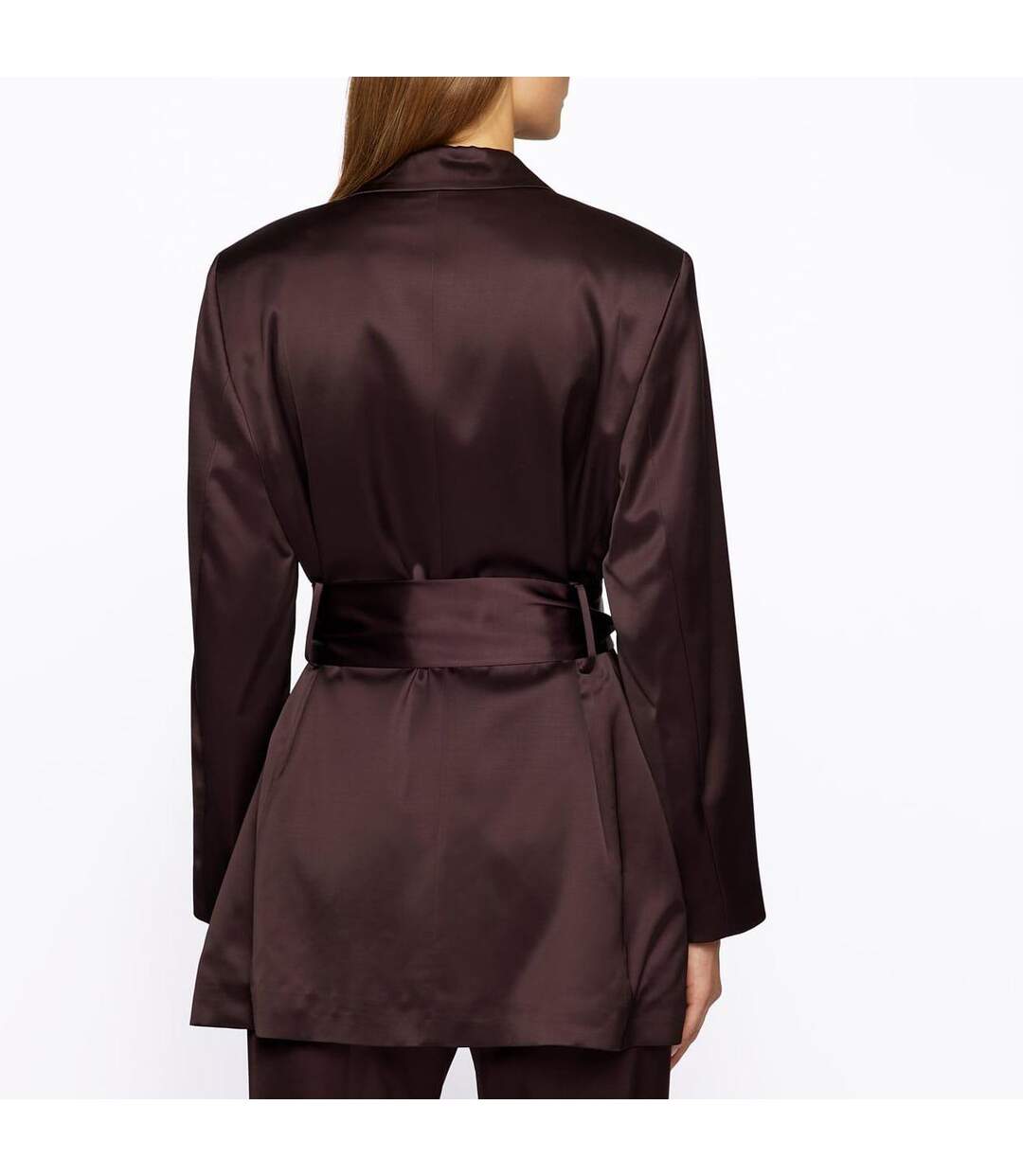 Womens/ladies Jishina Satin Wrap Blazer Red Boss-3