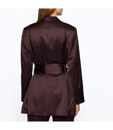 Womens/ladies Jishina Satin Wrap Blazer Red Boss