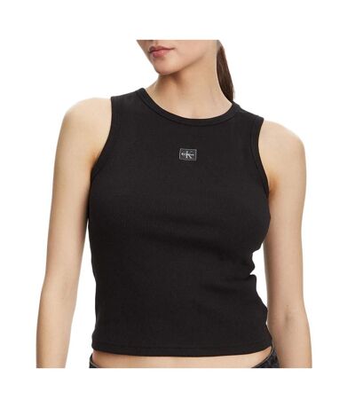 Débardeur noir femme calvin klein jeans a woven label - l
