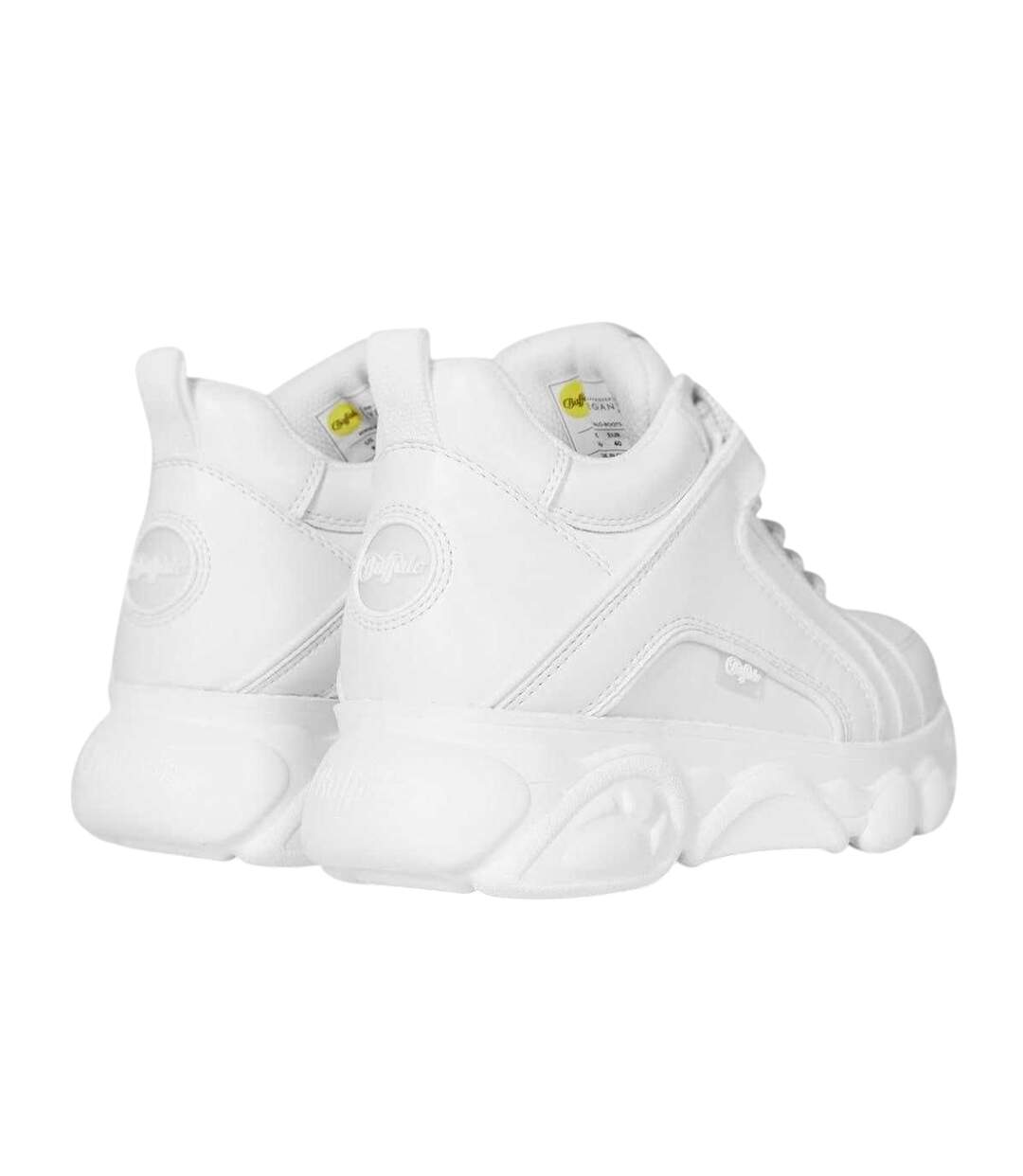 Womens/ladies Platform Trainers White Buffalo-2