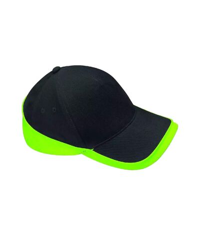 Casquette Teamwear Competition Noir Vert Citron Beechfield