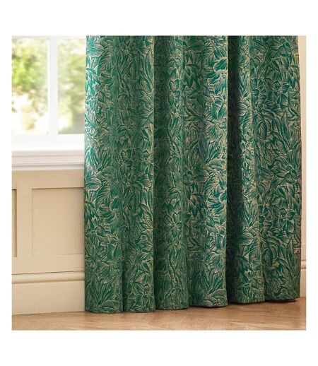 Nature grantley jacquard pencil pleat curtains 117cm x 137cm emerald Wylder