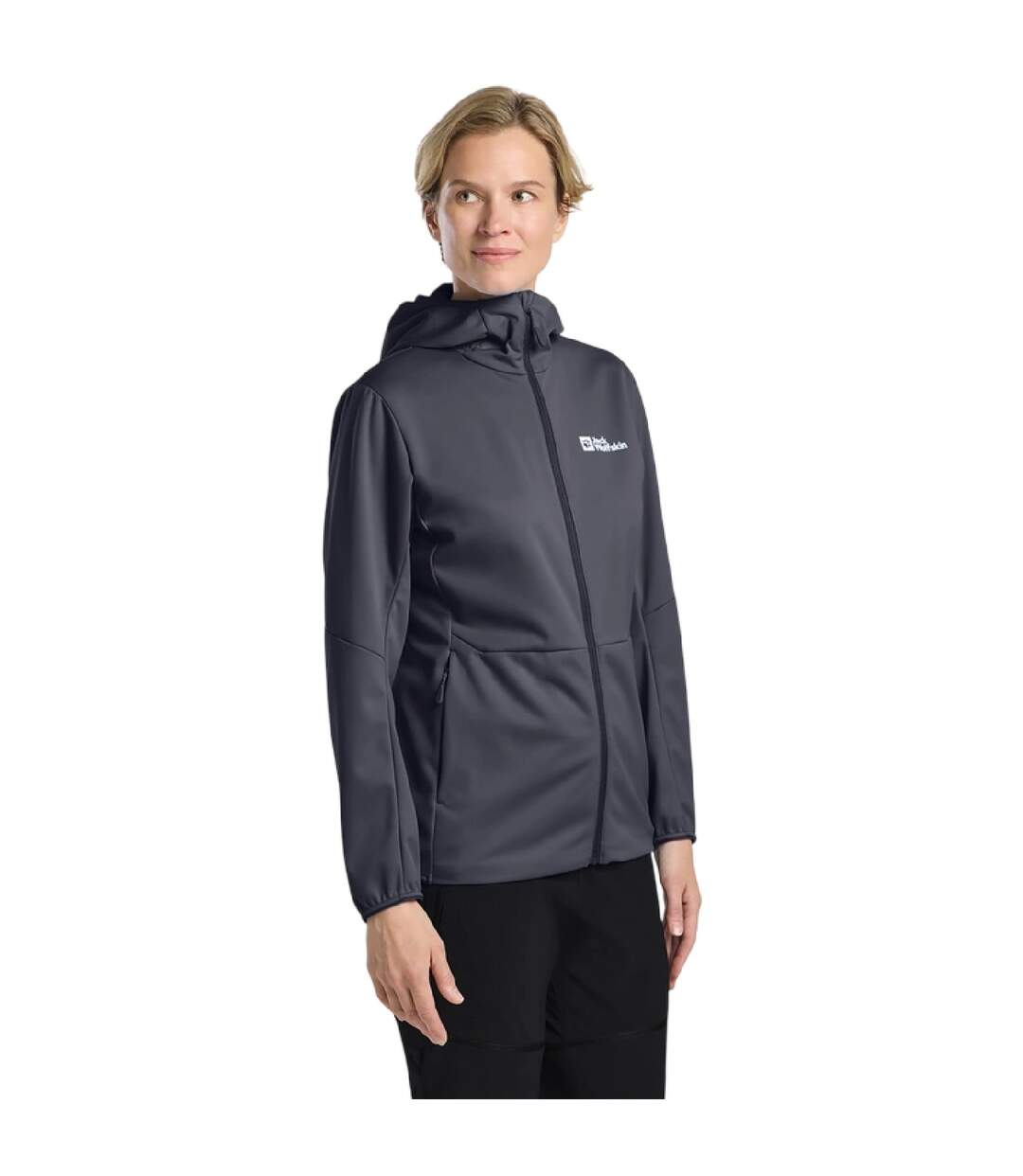 Veste Softshell Motif/style Logo Feldberg Femme Anthracite Chiné Jack Wolfskin-4