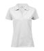 Womens/ladies luxury stretch v neck polo shirt white Tee Jays-1