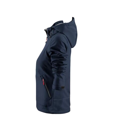 Womens/ladies Karting Soft Shell Jacket Navy Printer