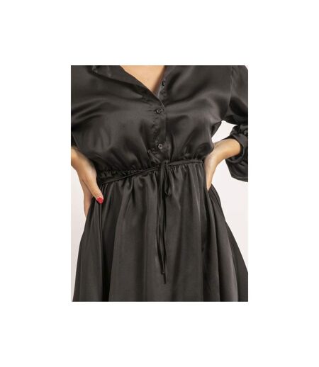 Robe chemise courte satin IVERSE - Dona X Lisa