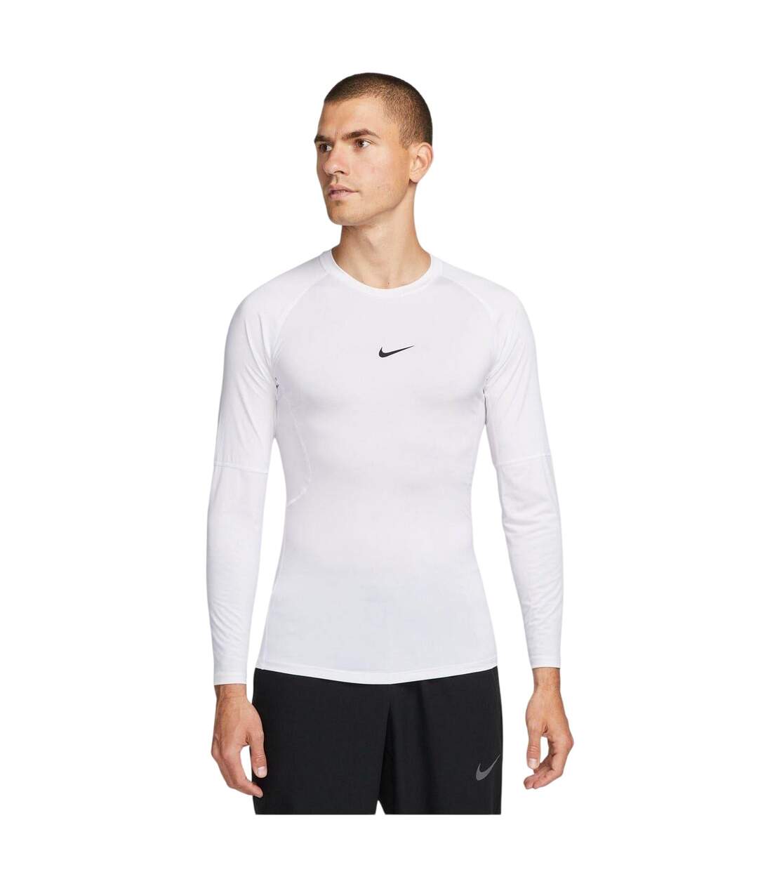 Haut Thermique Motif/style Imprimé Lettrage Pro Homme Blanc Noir Nike-1