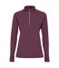 Womens/ladies estambul quarter zip long-sleeved sweatshirt plum red Roly-1