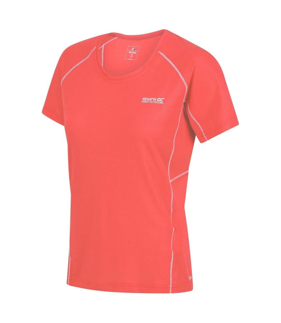 Womens/ladies Devote Ii Contrast Detail T-shirt Neon Peach Regatta-4