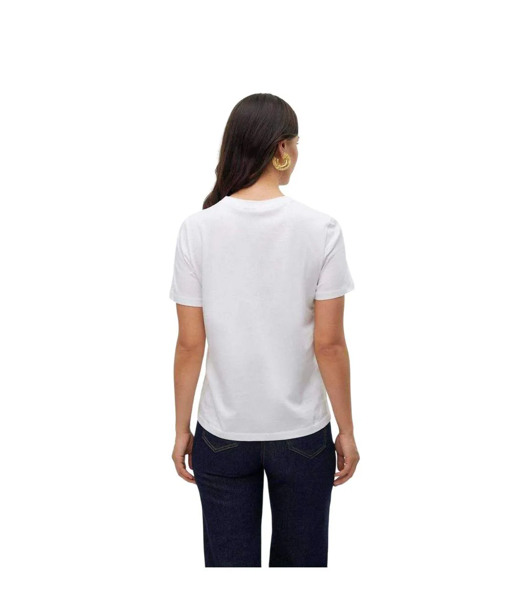 T-shirt Manches Courtes Paulina Femme Blanc Vif Vero Moda-3