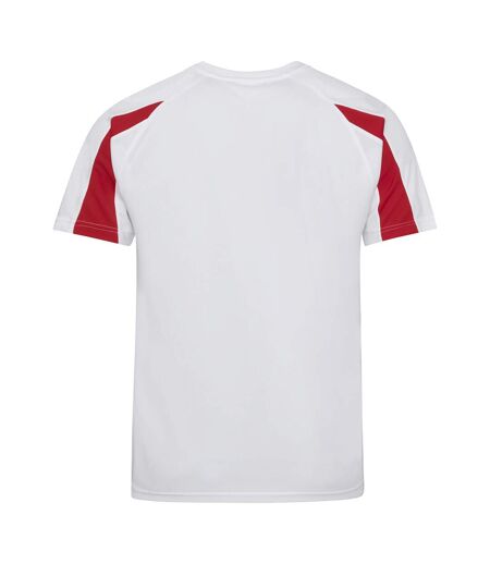 T-shirt sport contraste homme blanc arctique/rouge feu Just Cool