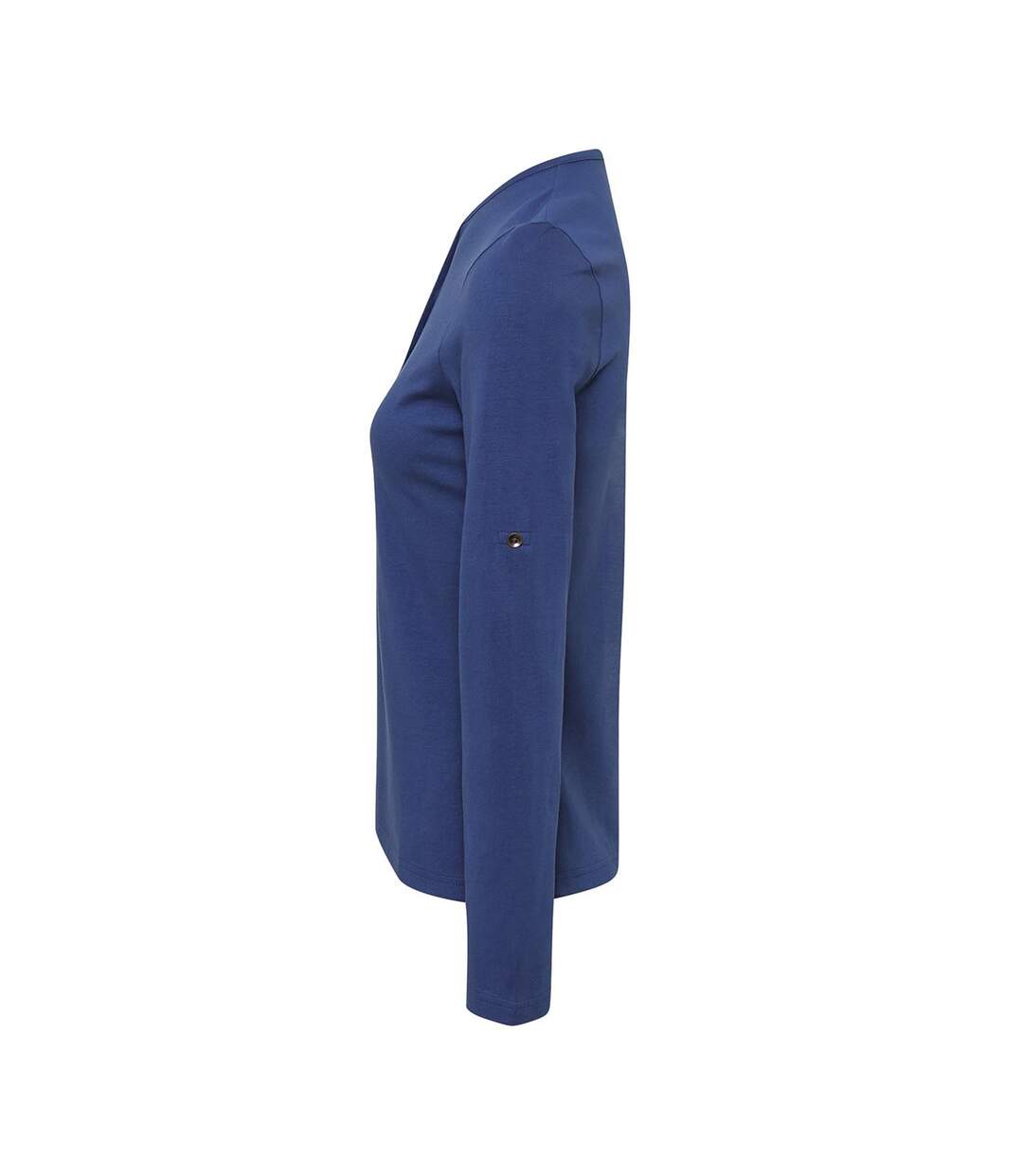Womens/ladies Long John Roll Sleeve Tee Indigo Premier-3
