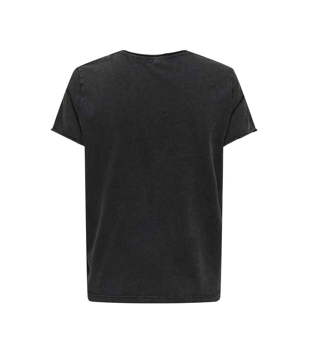 T-shirt Noir Femme Only Lucy Life - M