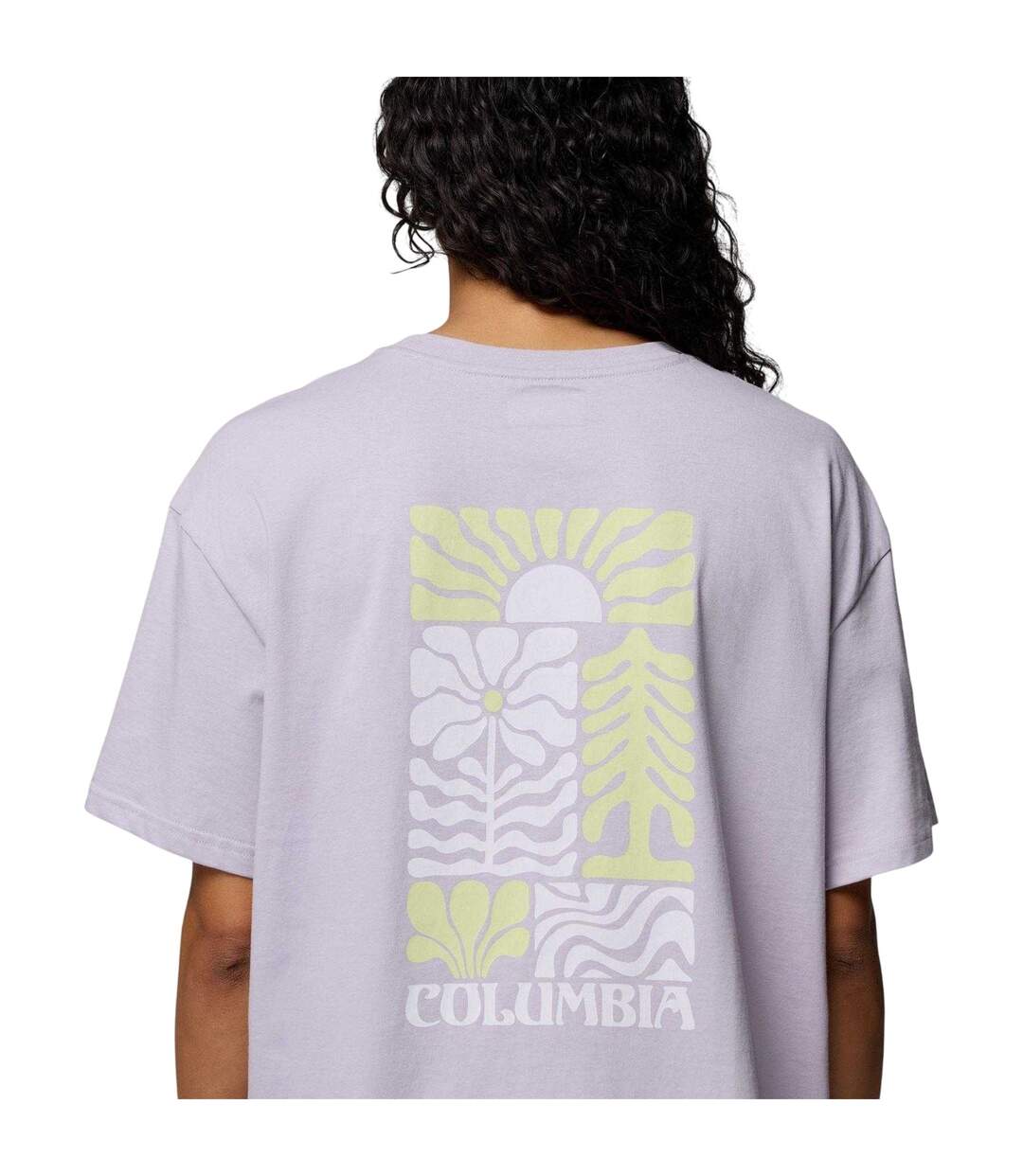 Womens/ladies Floral Oversized T-shirt Lavender Columbia-4