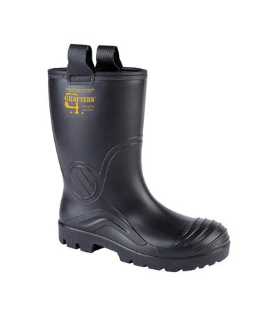 Grafters Mens PVC Waterproof Industrial Safety Boot (Black) - UTDF1628