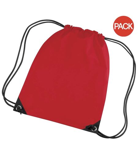 Lot de 2  Sac de gym 11 litres taille unique rouge Bagbase