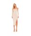 Womens/ladies Midi Dress Oatmeal Missy Empire-4