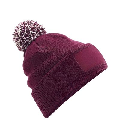 Bonnet snowstar bordeaux / blanc cassé Beechfield