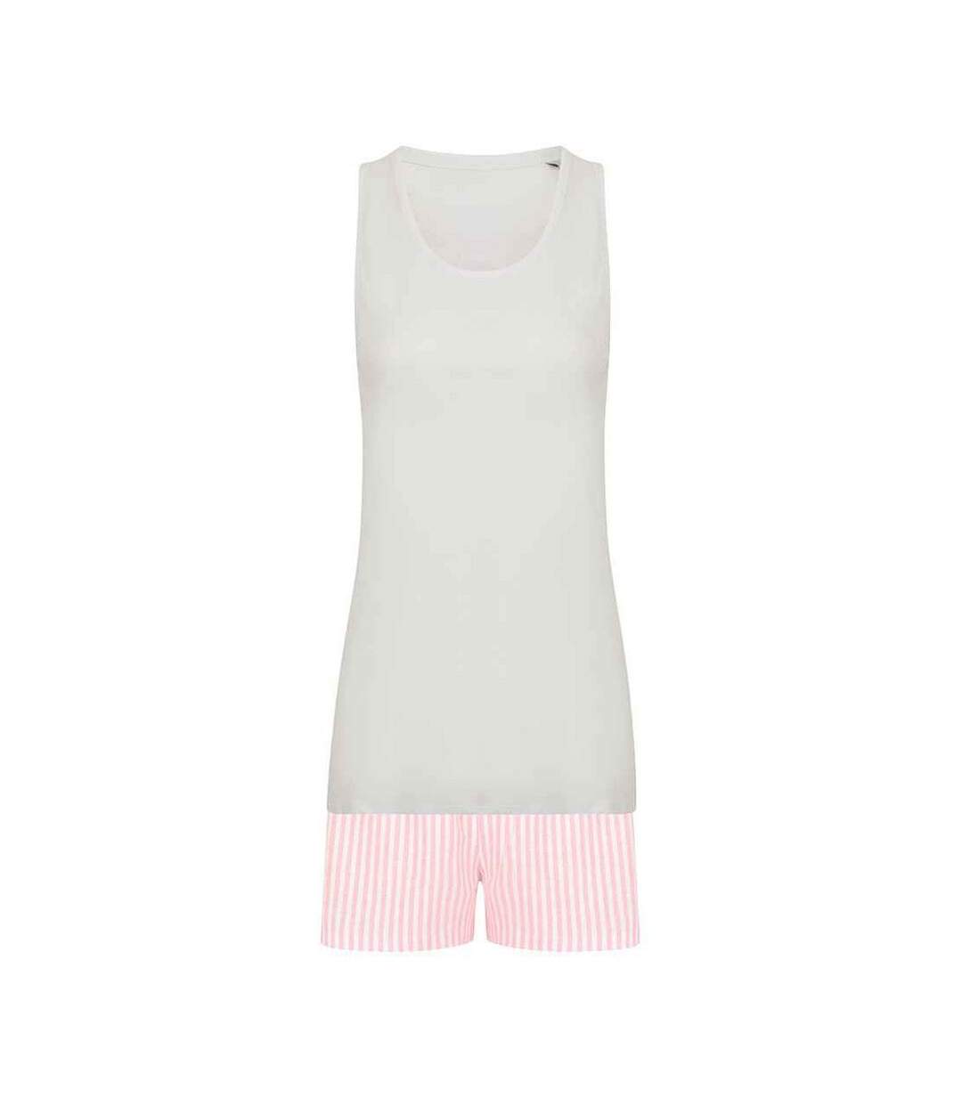 Ensemble De Pyjama Court Femme Blanc Rose Towel City-2