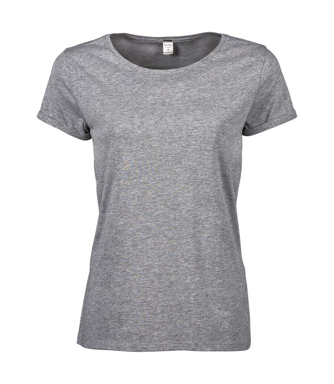 T-shirt manches courtes Femme - manches enroulées - 5063 - gris chiné-2