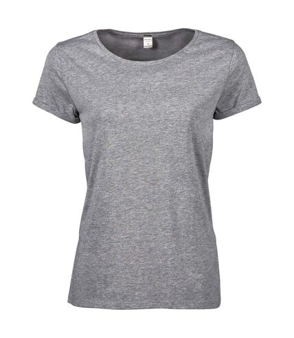 T-shirt manches courtes Femme - manches enroulées - 5063 - gris chiné