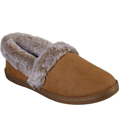 Womens fur lined slipper chestnut Skechers