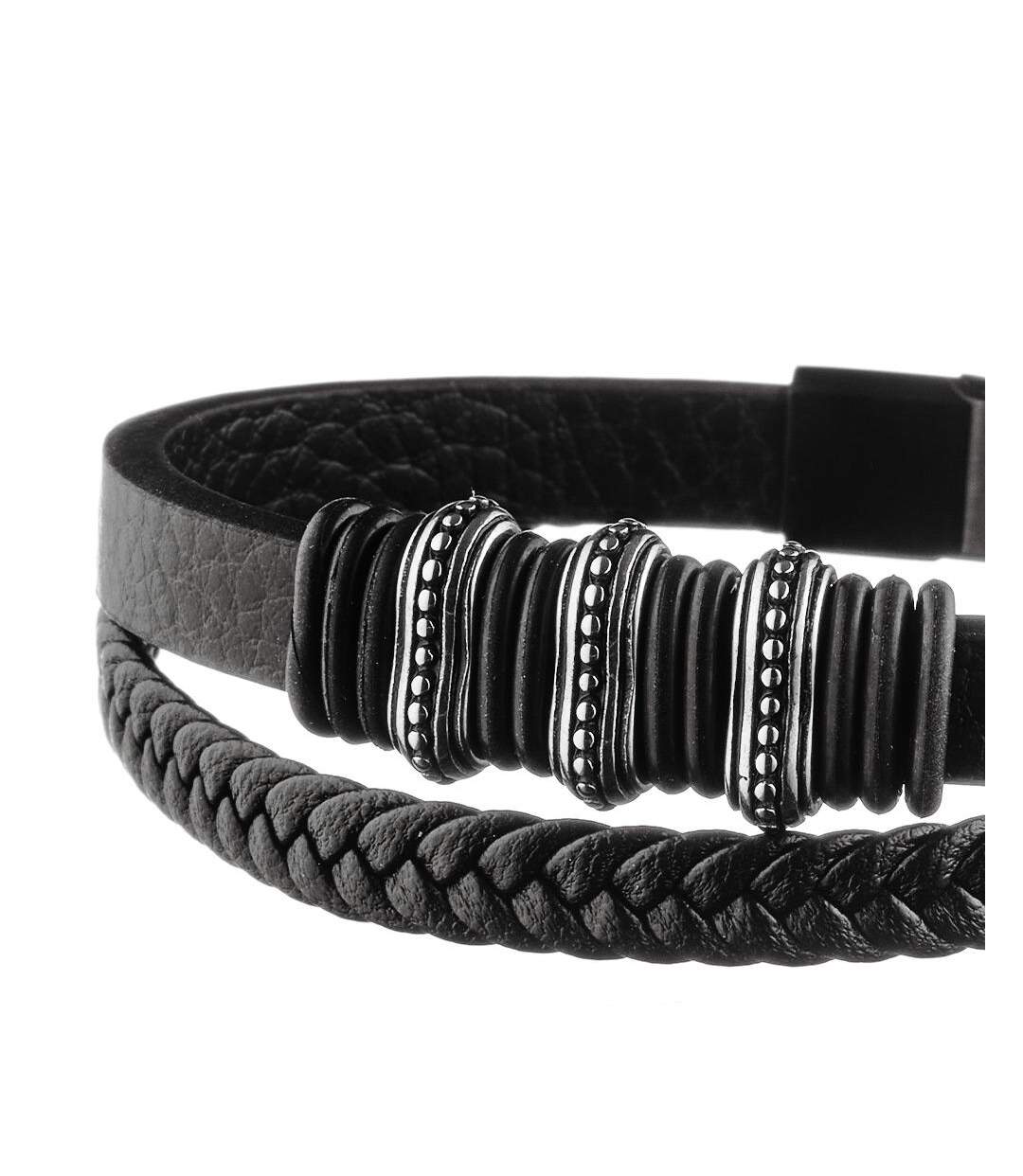 Bracelet noir/argent homme geographical norway 315066 - taille unique-3