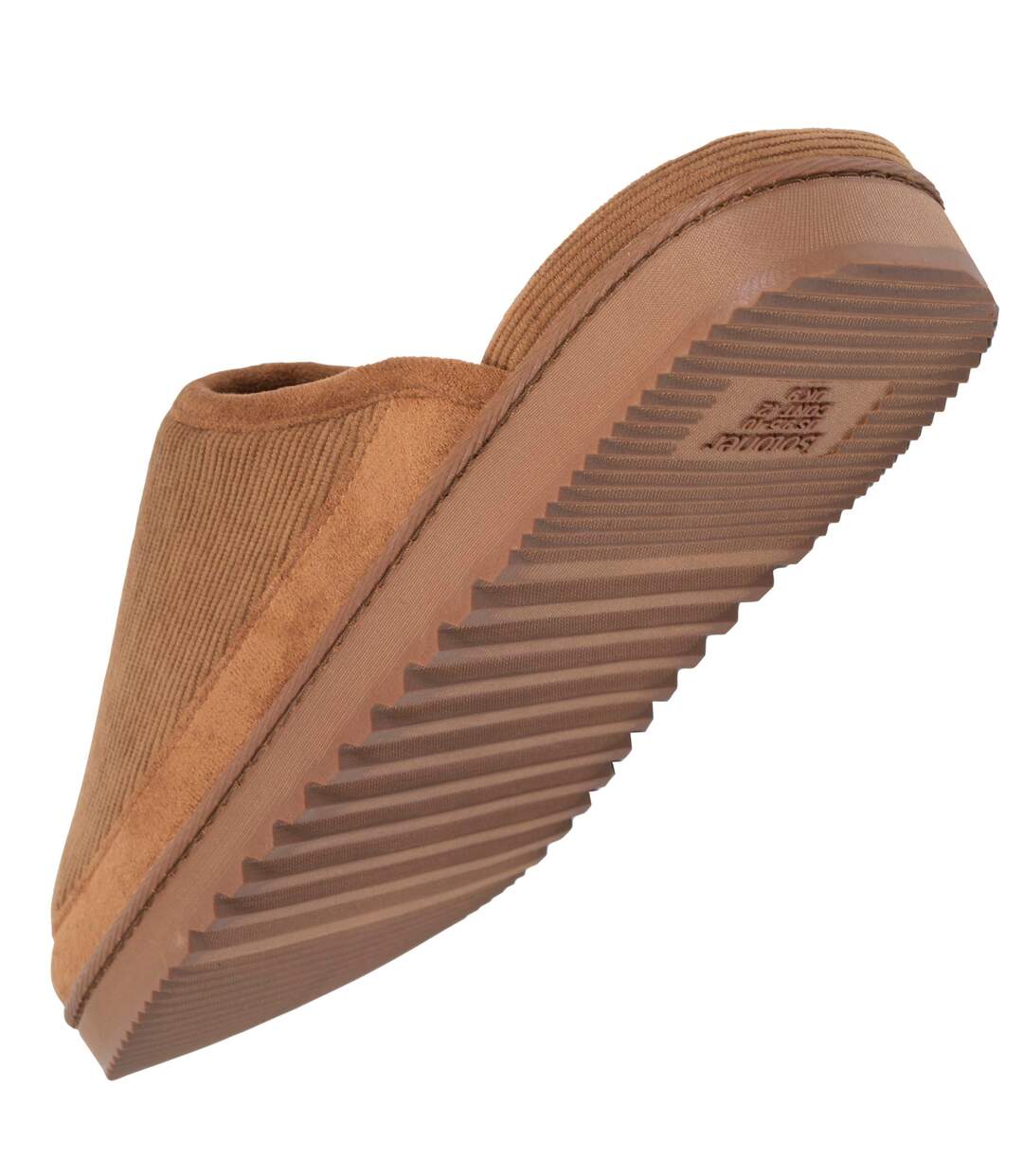 Isotoner Chaussons Mules homme velours chauds, semelle confort crantée-5