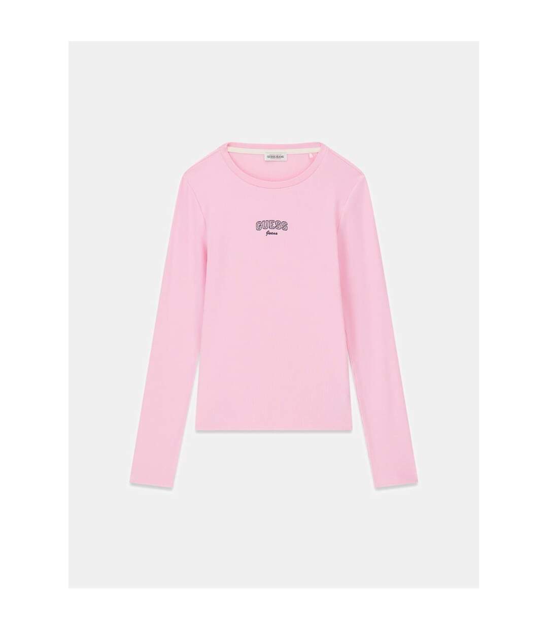 T-shirt Manches Longues Motif/style Brodé Femme Rose Guess-1