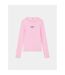 T-shirt Manches Longues Motif/style Brodé Femme Rose Guess-1