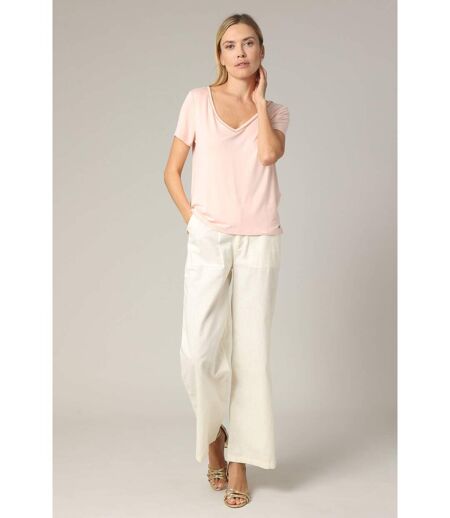 T-shirt col en V avec liseré brillant CASA