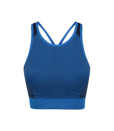 Tombo Womens/Ladies Seamless Panelled Crop Top (Bright Blue/Navy)