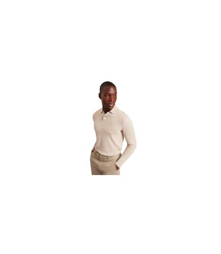 Mens Short-sleeved Polo Shirt Natural Ted Baker