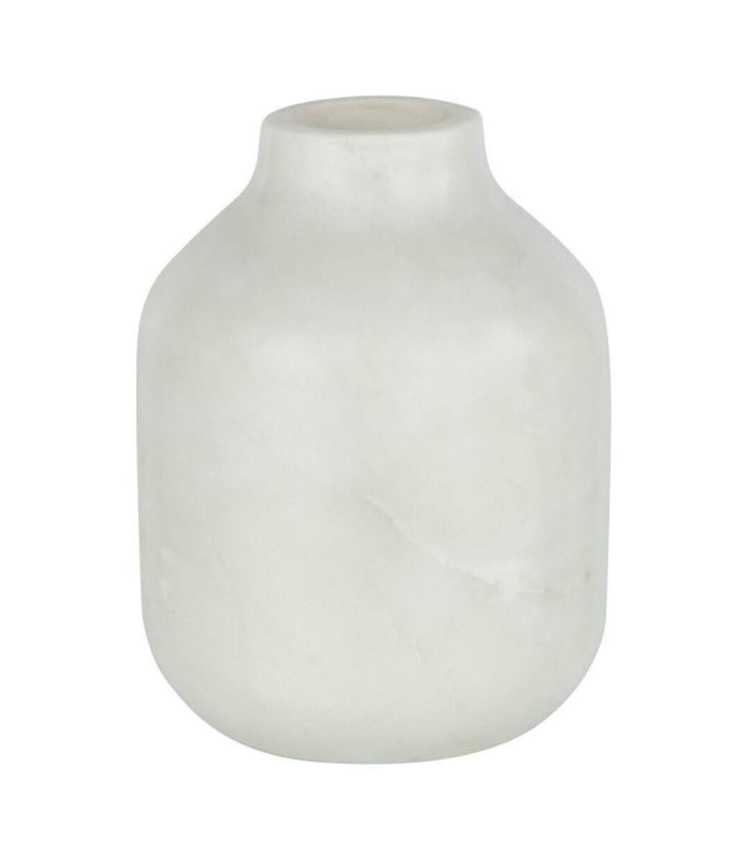 Vase Bouteille Déco Marbre 15cm Blanc-1