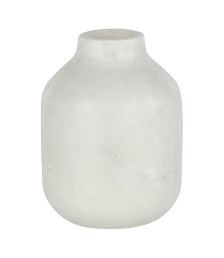 Vase Bouteille Déco Marbre 15cm Blanc