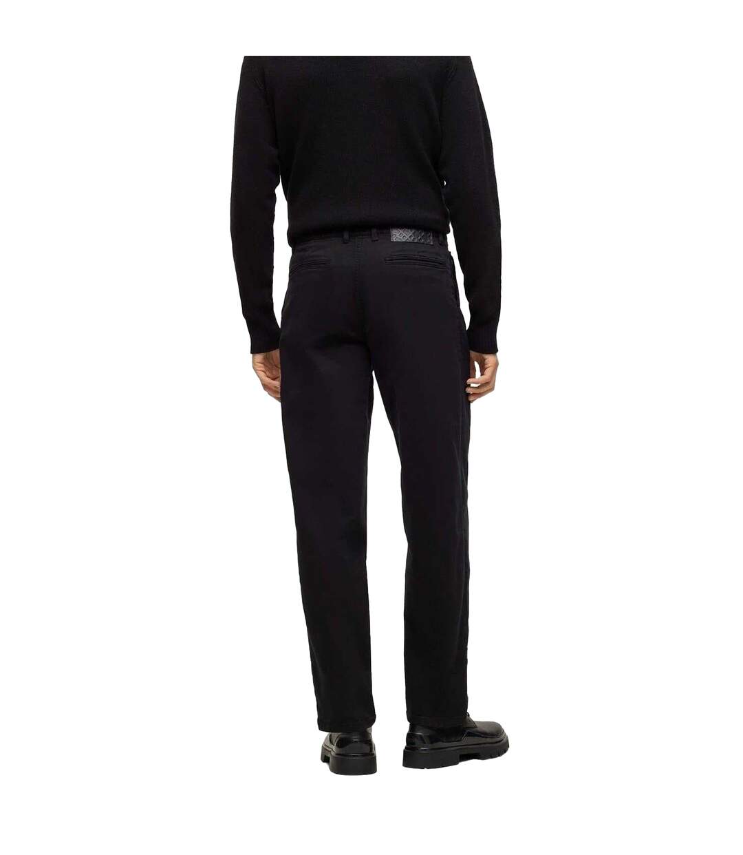 Mens Tulsa Logo Straight Chinos Black Boss-2