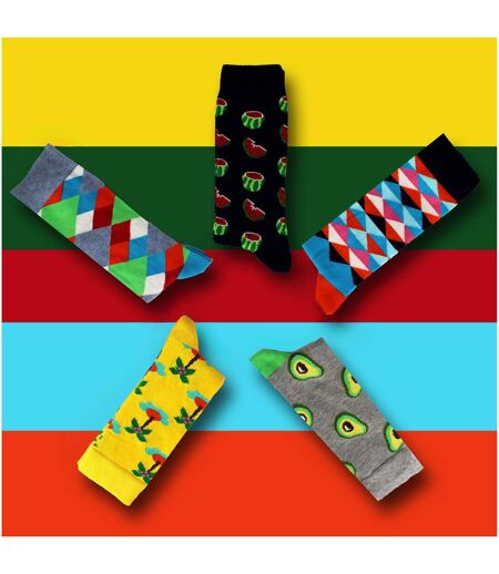 Tropical Vibes Dress Mens Socks - Pack of 3 Fashionable Novelty Socks