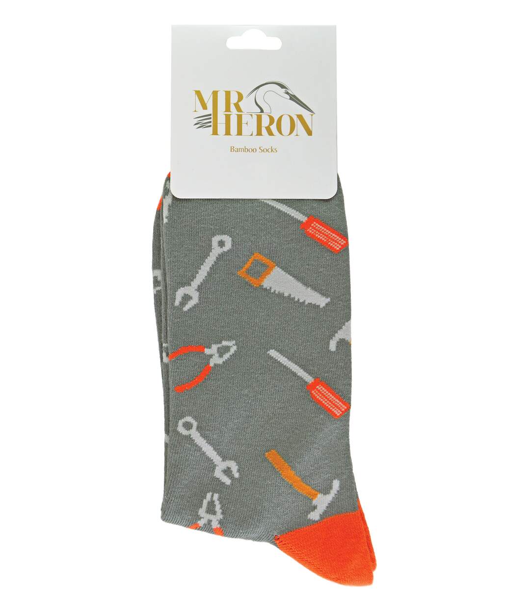 Mr. Heron - 1 Paire Chaussettes Homme Outils Bricoleur Bambou