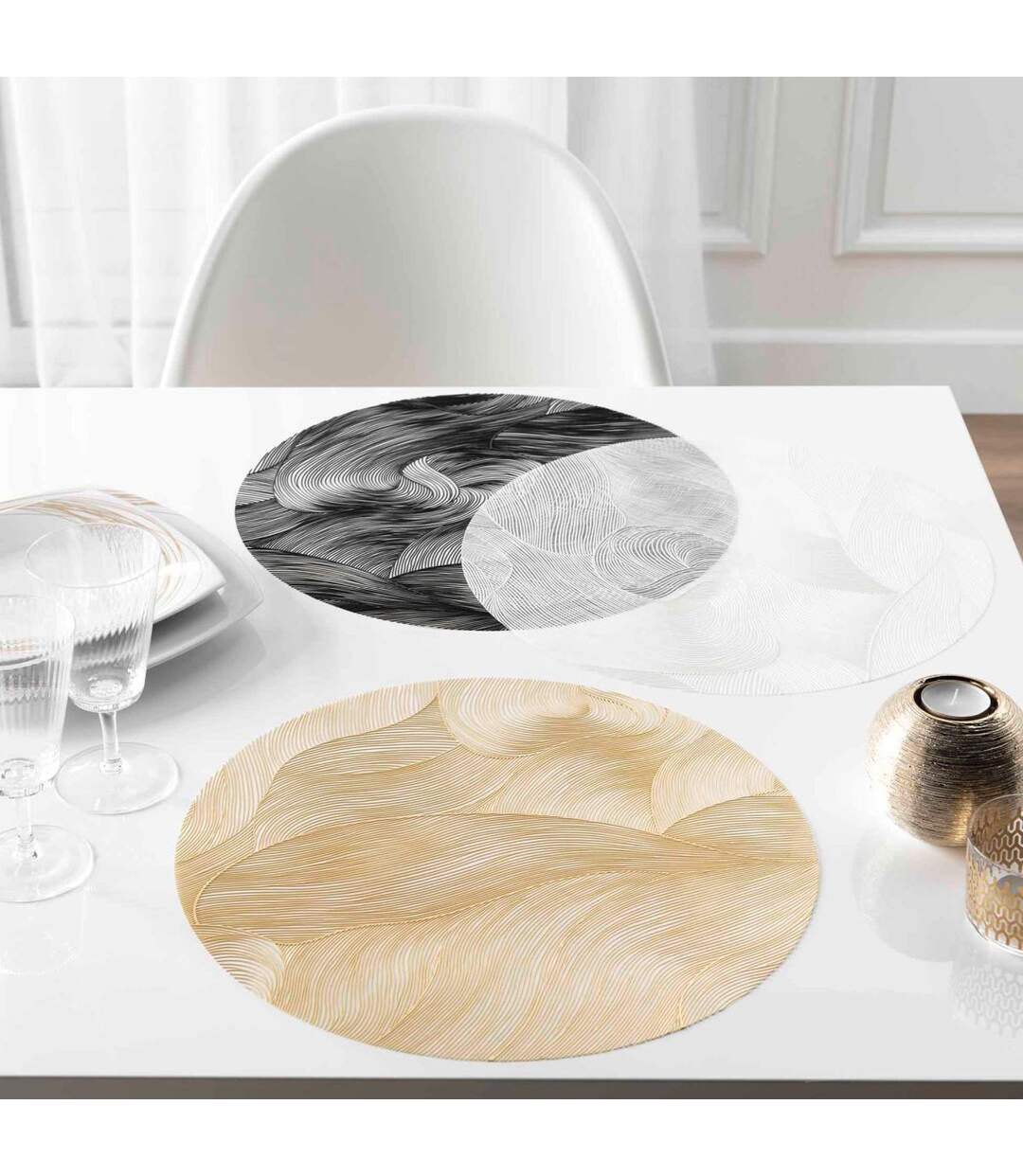 Set de Table Métallisé Celeste 38cm Or-3