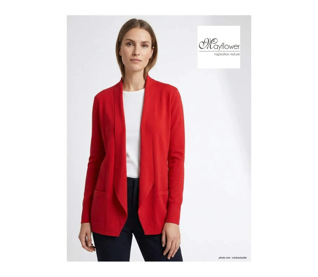 Gilet Blazer Femme Rouge PULF2005C Élégance et Confiance-1