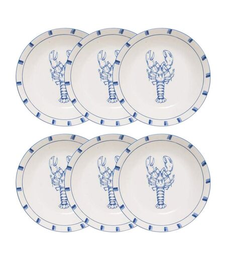 Lot de 6 Assiettes Creuses Océania 20cm Bleu