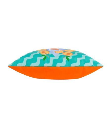 Peachy abstract outdoor cushion cover 43cm x 43cm aqua Furn