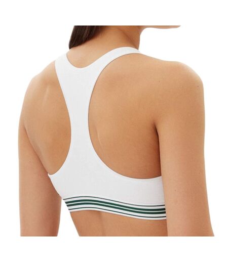 Brassière blanche/verte femme lacoste out