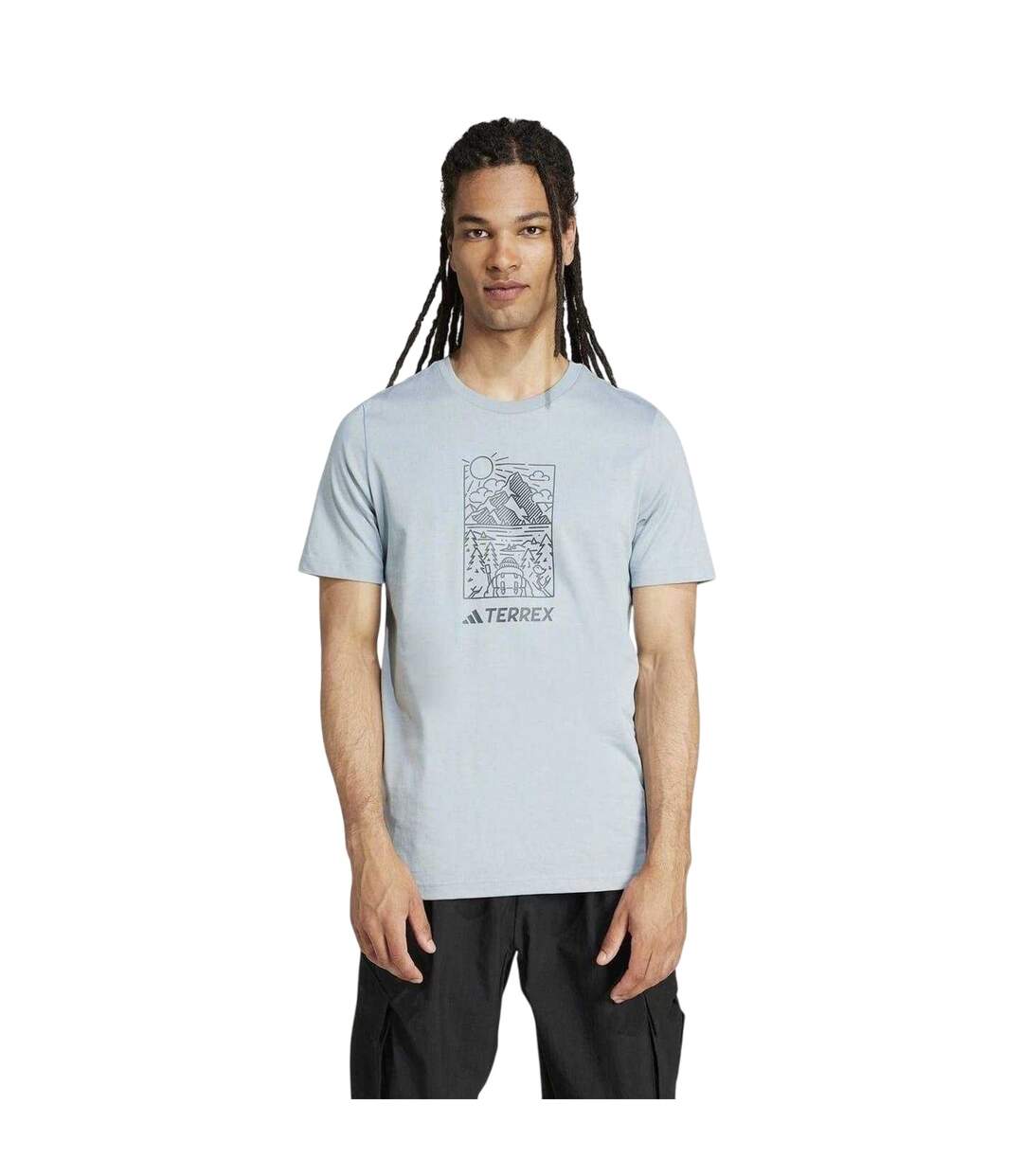 Mens Terrex Graphic T-shirt Light Grey Adidas-4