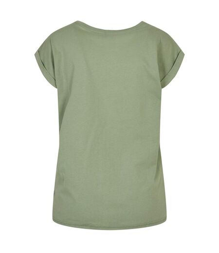 Womens/ladies Extended Shoulder T-shirt Magic Salvia Build Your Brand