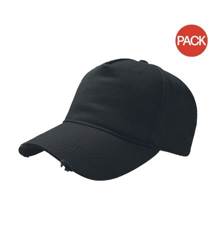 Lot de 2  casquettes effet usé adulte noir Atlantis